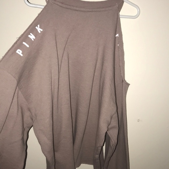 PINK taupe cutout shoulder top - Picture 3 of 3